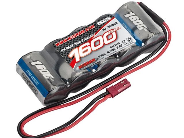 XTEC RX-pack Straight 2/3A NiMH - BEC - 6.0V - 1600mAh