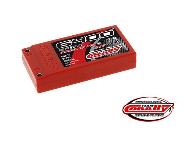 Corally LiPol Sport Racing 6400mAh 3.7V 45C gold 4mm