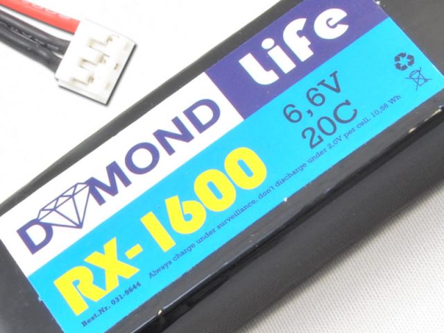 Baterie přijímače LiFe 1600mAh 6.6V 20C