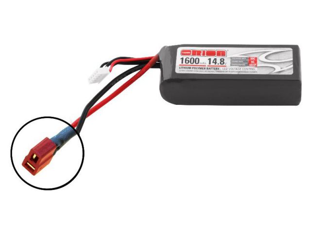 Team Orion LiPol 1600mAh 4S 14.8V 50C Deans LED