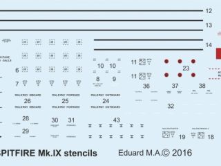 Spitfire Mk.IX stencils 1/72