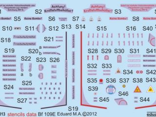 Bf 109E stencils
