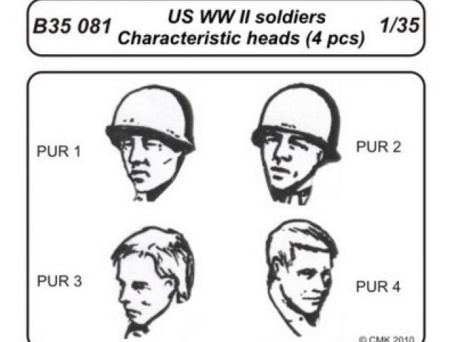 US WWII soldiers heads *4