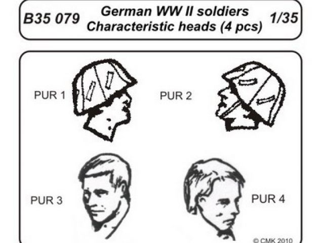 German WWII Soldiers heads *4