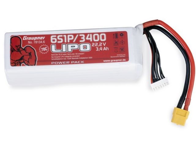 POWER PACK Li-Pol 3400mAh/22,2V 70C s XT60 konektorem