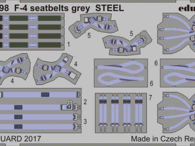 F-4 seatbelts grey STEEL