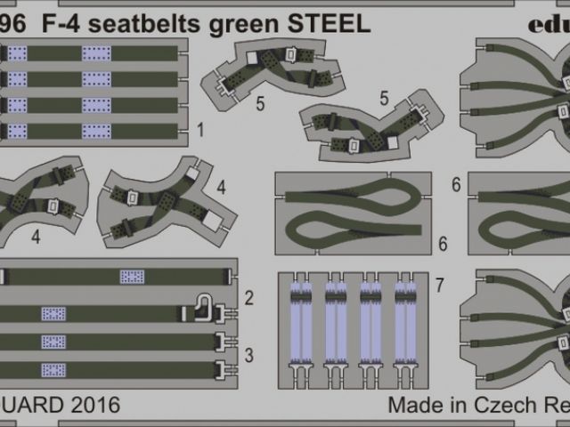 F-4 seatbelts green STEEL