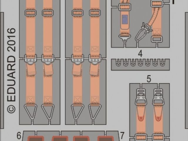 Me 262B-1 seatbelts STEEL (Revell)