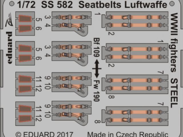 Seatbelts Luftwaffe WWII fightres STEEL